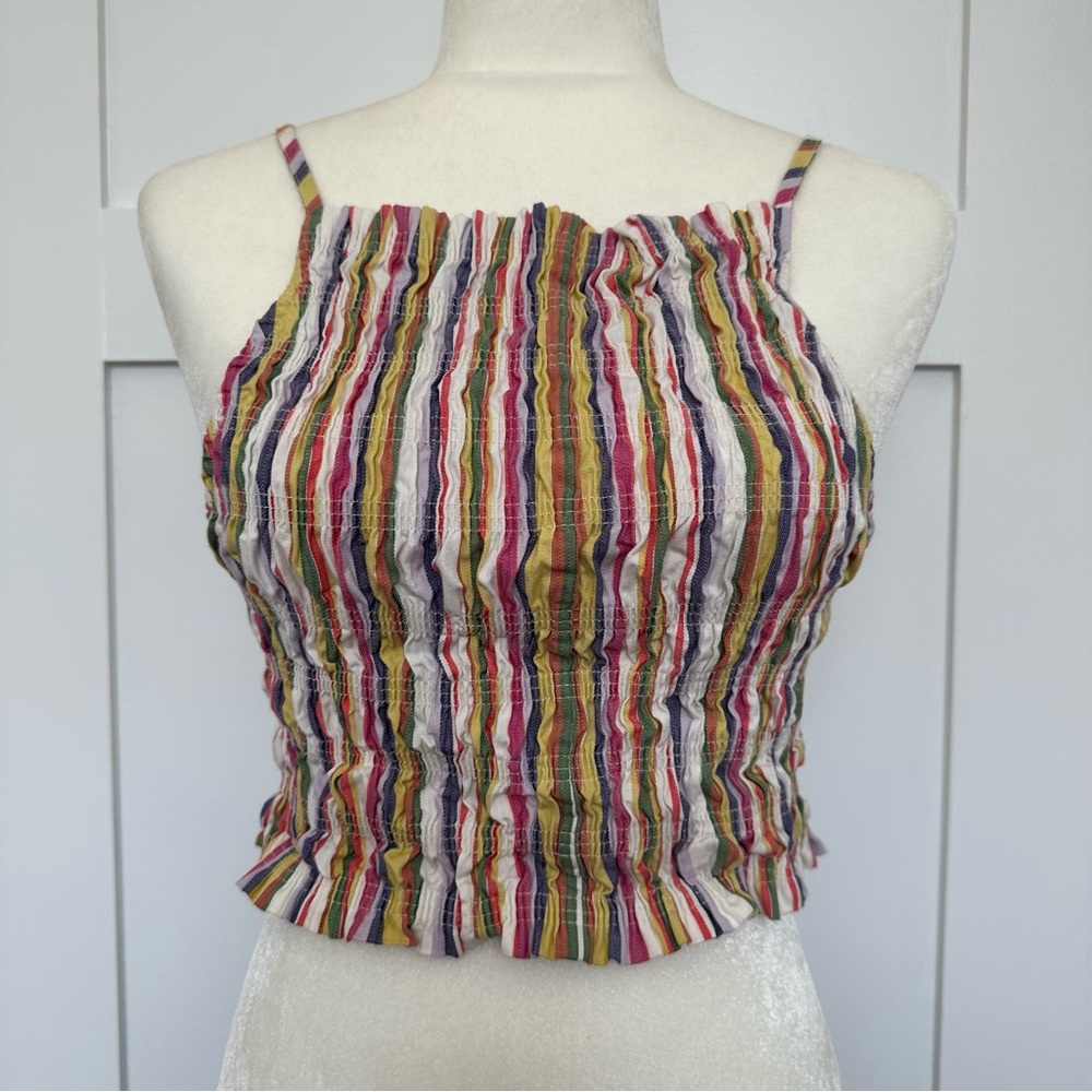 Zara Smocked Cropped Tank